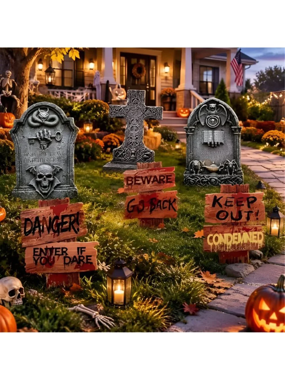 16.5Inch Halloween Decorations Outdoor Yard Signs, 6pcs Double-Sided
